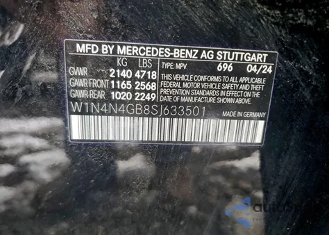 2025 Mercedes-Benz Gla 250 z USA, uszkodzony, nr VIN W1N4N4GB8SJ633501